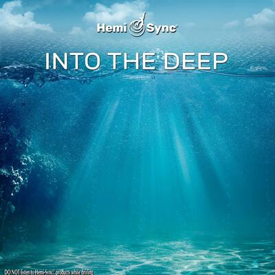 Carátula del disco de Hemi Sync INTO THE DEEP: fondo marino en el que penetra la luz de la superficie a modo de haz de luz